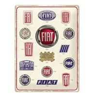 Fiftiesstore Metalen Bord 30 x 40 Fiat - Logo Evolutie