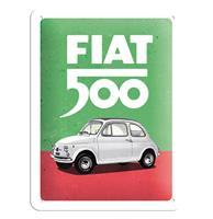 Fiftiesstore Metalen Bord 15 x 20 Fiat 500 - Italiaanse Kleuren