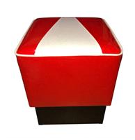 Checkers Poef Vegas - Rood Wit Glitter