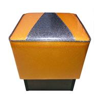 Fiftiesstore Retro Checkers Poef Vegas - Goud Zilver Glitter