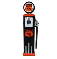 Fiftiesstore Phillips 66 8 Ball Elektrische Benzinepomp Met Voet - Oranje & Zwart - Reproductie