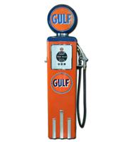 Gulf 8 Ball Elektrische Benzinepomp Zonder Voet - Oranje & Blauw - Reproductie