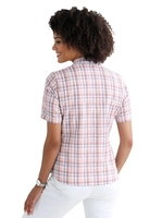 Dames Katoenen blouse grapefruit-geruit Größe