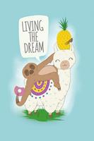 Pyramid Living the Dream Llama and Sloth Poster 61x91,5cm