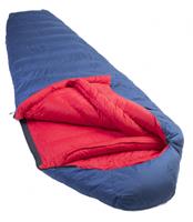 slaapzak Kibo 225 x 80 cm nylon/dons donkerblauw/rood