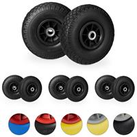 RELAXDAYS 8 x Sackkarrenrad, pannensichere Vollgummireifen, 3.00-4 Zoll, 20 mm Achse, bis 80 kg, Ersatzrad 260 x 85 mm, schwarz