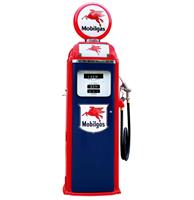 Fiftiesstore Mobilgas National 360 Computer Face Benzinepomp - Rood & Blauw - Reproductie