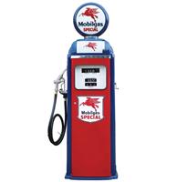 Fiftiesstore Mobilgas Special National 360 Computer Face Benzinepomp - Rood & Blauw - Reproductie