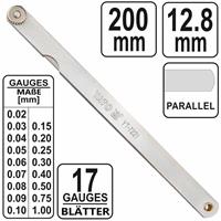 YATO Fühllehre 200mm YT-7221 Abstandslehre 17 Blatt Spaltmass 0,02-1,00mm