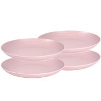 Forte Plastics Set Van 4x Stuks Rond Kunststof Borden Oud Roze 25 Cm - Herbruikbaar - Dinerbord - Barbecuebord - Campingbord