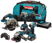 Makita DLX4156TX1 18 V Combiset voor allround tot zwaar boor-, (slag)schroef-, slijp- en cirkelzaagwerk | Mtools