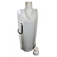 Set van 2x stuks waterzak wit 400 ml opvouwbaar met haak -