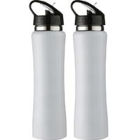 2x WItte RVS bidons/drinkflessen 500 ml -