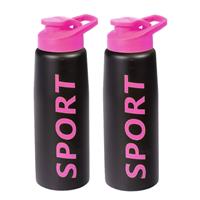 Concorde 2x stuks bidon drinkflessen/waterflessen fuchsia roze 850 ml -