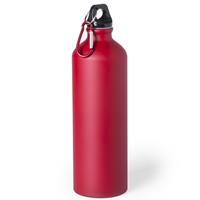 Bellatio Aluminium waterfles/drinkfles rood met schroefdop en karabijnhaak 800 ml -