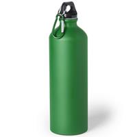 Bellatio Aluminium waterfles/drinkfles groen met schroefdop en karabijnhaak 800 ml -