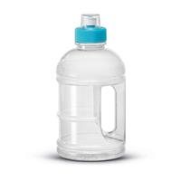 1x Transparante kunststof bidon/drinkfles/waterfles 1250 ml -