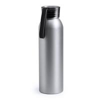 Aluminium drinkfles/waterfles met zwarte dop 650 ml -