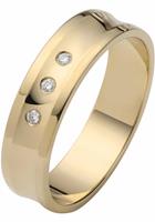 Firetti Trauring mit Gravur glanz, konkav, stylische Wölbung, 5,0 mm breit, Made in Germany, wahlweise mit oder ohne Brillanten