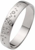 Firetti Trauring mit Gravur Sternenhimmel, glanz, Glanzfräsung, 4,0 mm breit, Made in Germany, wahlweise mit oder ohne Brillanten