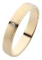 Firetti Trauring mit Gravur glänzend, längs gebürstet, Diamantschnitt, in mehreren Breiten erhältlich, Made in Germany, wahlweise mit oder ohne Brillant