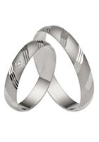 Firetti Trauring mit Gravur glanz, sandmatt, Diamantschnitt, 4,0 mm breit, Made in Germany, wahlweise mit oder ohne Brillanten