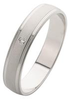 Firetti Trauring mit Gravur sandmatt, Diamantschnitt, 4,0 mm breit, Made in Germany, wahlweise mit oder ohne Brillant