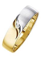 Firetti Trauring mit Gravur matt, glanz, mit Diamantschnitt, bicolor, 5,0 mm breit, wahlweise mit oder ohne Brillant