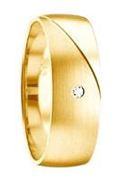 Firetti Trauring mit Gravur glanz, längs gebürstet, Diamantschnitt, in mehreren Breiten erhältlich, Made in Germany, wahlweise mit oder ohne Brillant