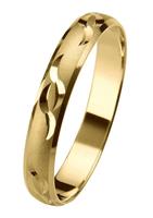 Firetti Trauring mit Gravur glatt, sandmatt, Diamantschnitt, 3,5 mm breit, Made in Germany, wahlweise mit oder ohne Brillant