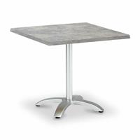 Gartentraum.de 80cm Klapptisch mit Dekor und Silbergestell - Tisch Ligu Silber / mit Betonoptik