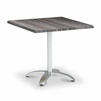 Gartentraum.de 80cm Klapptisch mit Dekor und Silbergestell - Tisch Ligu Silber / mit Steinoptik