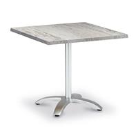 80cm Klapptisch mit Dekor und Silbergestell - Tisch Ligu Silber / mit Altholzoptik