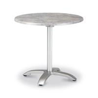 Gartentraum.de Runder 90cm Tisch klappbar mit Silber Gestell - Tisch Silber Ligu / mit Betonoptik