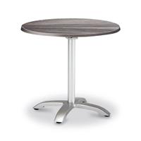 Gartentraum.de Runder 90cm Tisch klappbar mit Silber Gestell - Tisch Silber Ligu / mit Steinoptik