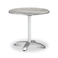 Runder 90cm Tisch klappbar mit Silber Gestell - Tisch Silber Ligu / mit Altholzoptik