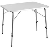 Casaria Campingtafel Wit Zilver Aluminium MDF 80x54x50-69cm