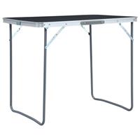 vidaXL Campingtafel inklapbaar met metalen frame 80x60 cm grijs