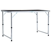 vidaXL Campingtafel inklapbaar 120x60 cm aluminium grijs