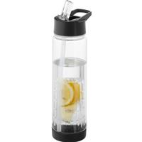 Zwarte drinkfles/waterfles met fruit infuser 740 ml -