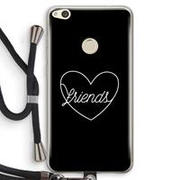 CaseCompany Friends heart black: Huawei Ascend P8 Lite (2017) Transparant Hoesje met koord