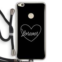 CaseCompany Forever heart black: Huawei Ascend P8 Lite (2017) Transparant Hoesje met koord