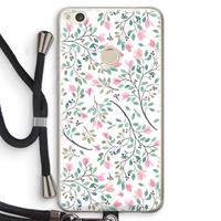 CaseCompany Sierlijke bloemen: Huawei Ascend P8 Lite (2017) Transparant Hoesje met koord
