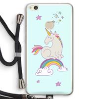 CaseCompany Regenboog eenhoorn: Huawei Ascend P8 Lite (2017) Transparant Hoesje met koord