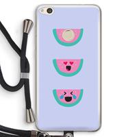 CaseCompany Smiley watermeloen: Huawei Ascend P8 Lite (2017) Transparant Hoesje met koord