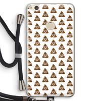 CaseCompany Poop emoji: Huawei Ascend P8 Lite (2017) Transparant Hoesje met koord