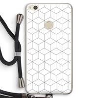 CaseCompany Zwart-witte kubussen: Huawei Ascend P8 Lite (2017) Transparant Hoesje met koord