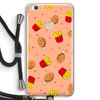 CaseCompany Chicken 'n Fries: Huawei Ascend P8 Lite (2017) Transparant Hoesje met koord