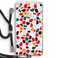 CaseCompany Colored Giraffe: Huawei Ascend P8 Lite (2017) Transparant Hoesje met koord
