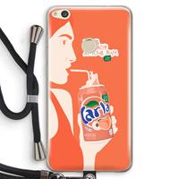 CaseCompany Peach please!: Huawei Ascend P8 Lite (2017) Transparant Hoesje met koord